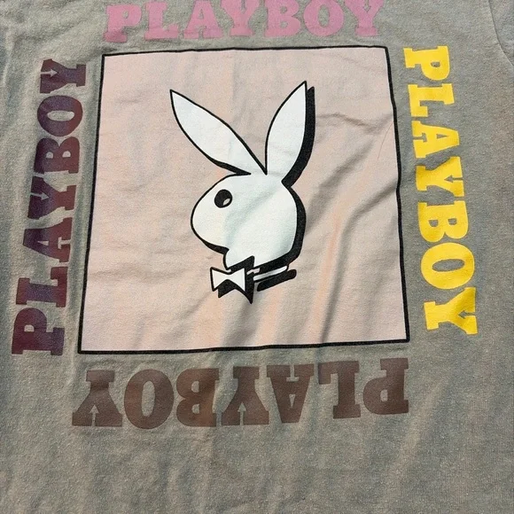 PLAYBOY Graphic Tee - Tan with Pink and Yellow 1868 - Picture 2 of 4